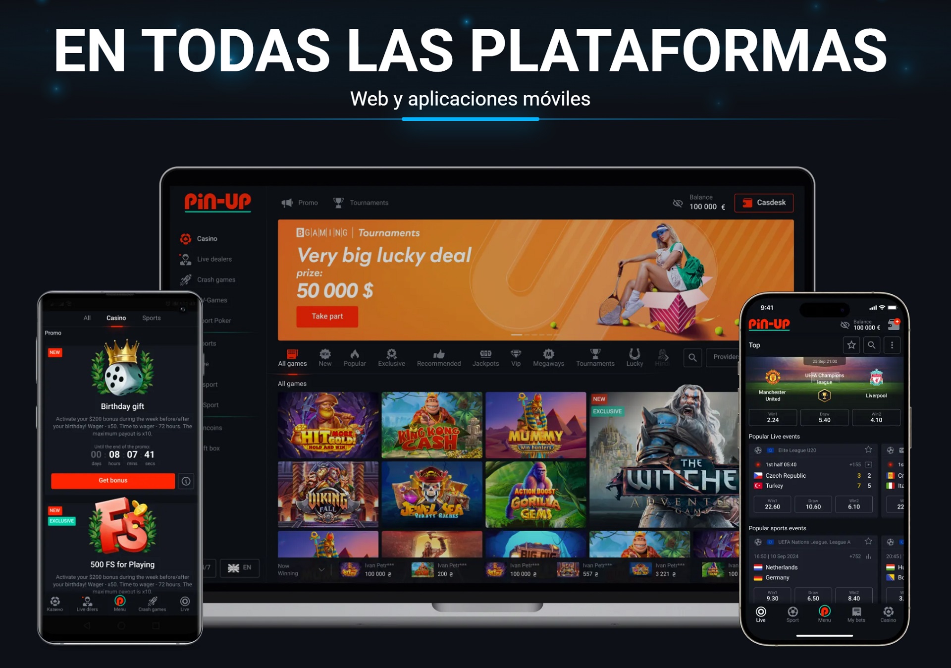 Página principal de Pin-Up Casino para jugadores de Perú